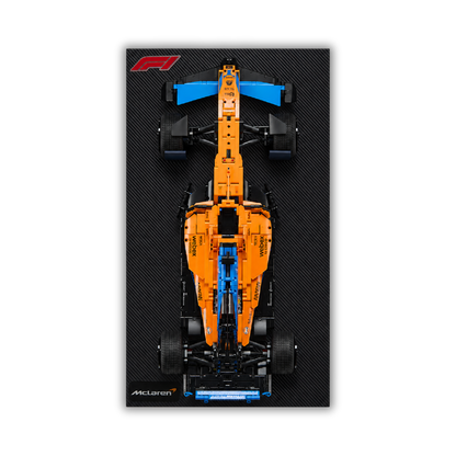 Acrylic Slim Carbon Fiber Black Wall Mount Display for LEGO Technic McLaren F1 Race Car 42141