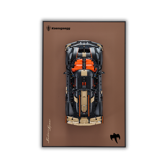 Classic Brown Leather Wall Mount Display for LEGO® Technic™ Koenigsegg Sadair's Spear Megacar 42232