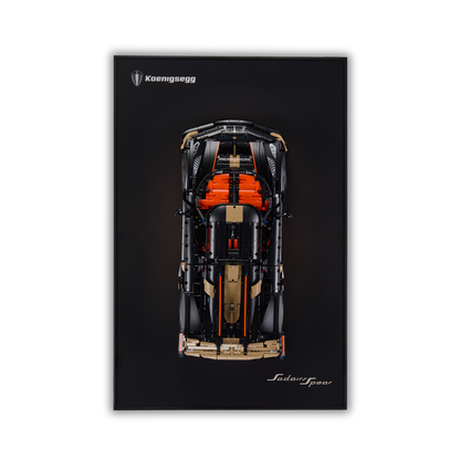 Acrylic Top-Speed Wall Mount Display for LEGO Koenigsegg Sadair's Spear Megacar 42232 V2 (Pre-Order: Ships Mid-September, 2-3 Weeks)