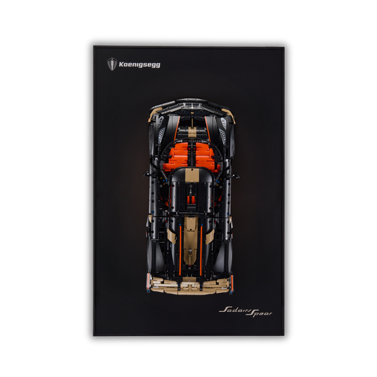 Acrylic Top-Speed Wall Mount Display for LEGO Koenigsegg Sadair's Spear Megacar 42232 V2 (Pre-Order: Ships Mid-September, 2-3 Weeks)