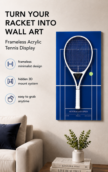 FantasMall Frameless Tennis Racket Display Board/ Wall Mount Tennis Frame