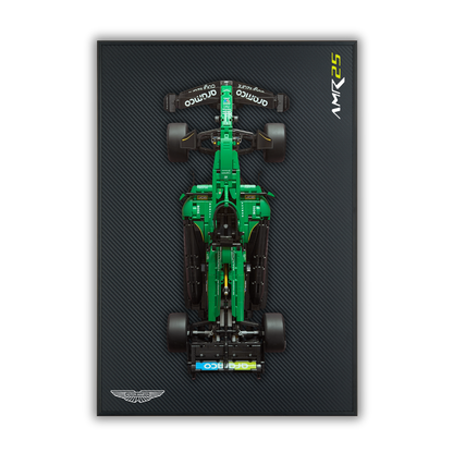Acrylic Carbon Fiber Black Wall Mount Display Frame for LEGO Aston Martin Aramco AMR25 F1 42240