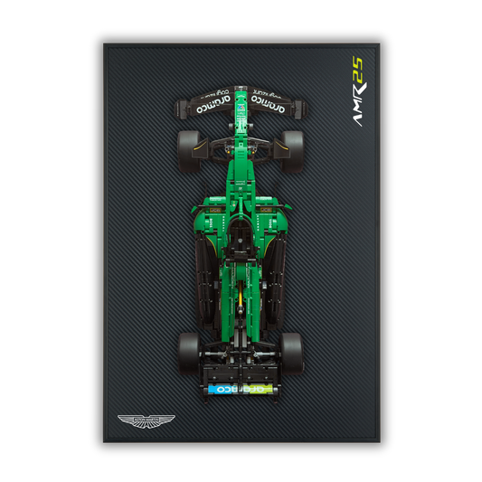 Acrylic Carbon Fiber Black Wall Mount Display Frame for LEGO Aston Martin Aramco AMR25 F1 42240