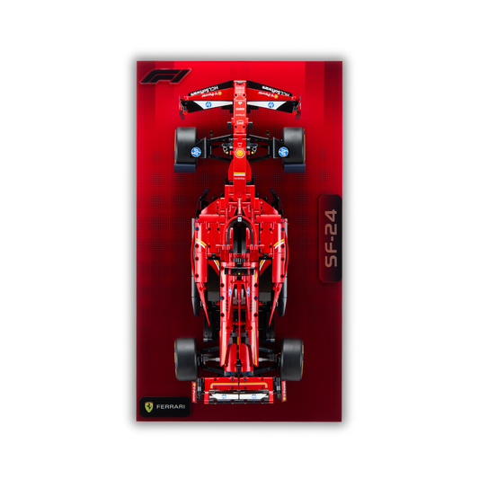 Acrylic Slim Wall Mount Display for LEGO Technic Ferrari SF-24 F1 42207 V2 - FantasMall