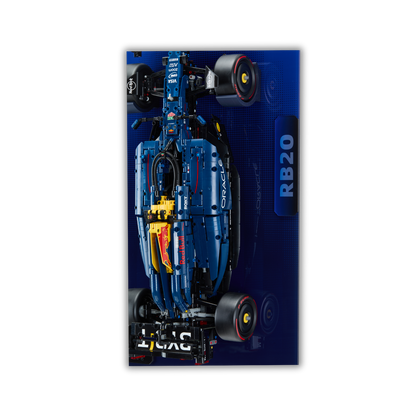 Acrylic Slim Wall Mount Display for LEGO Technic  Red Bull Racing RB20 F1 42206 V2
