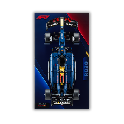 Acrylic Slim Wall Mount Display for LEGO Technic  Red Bull Racing RB20 F1 42206 V3