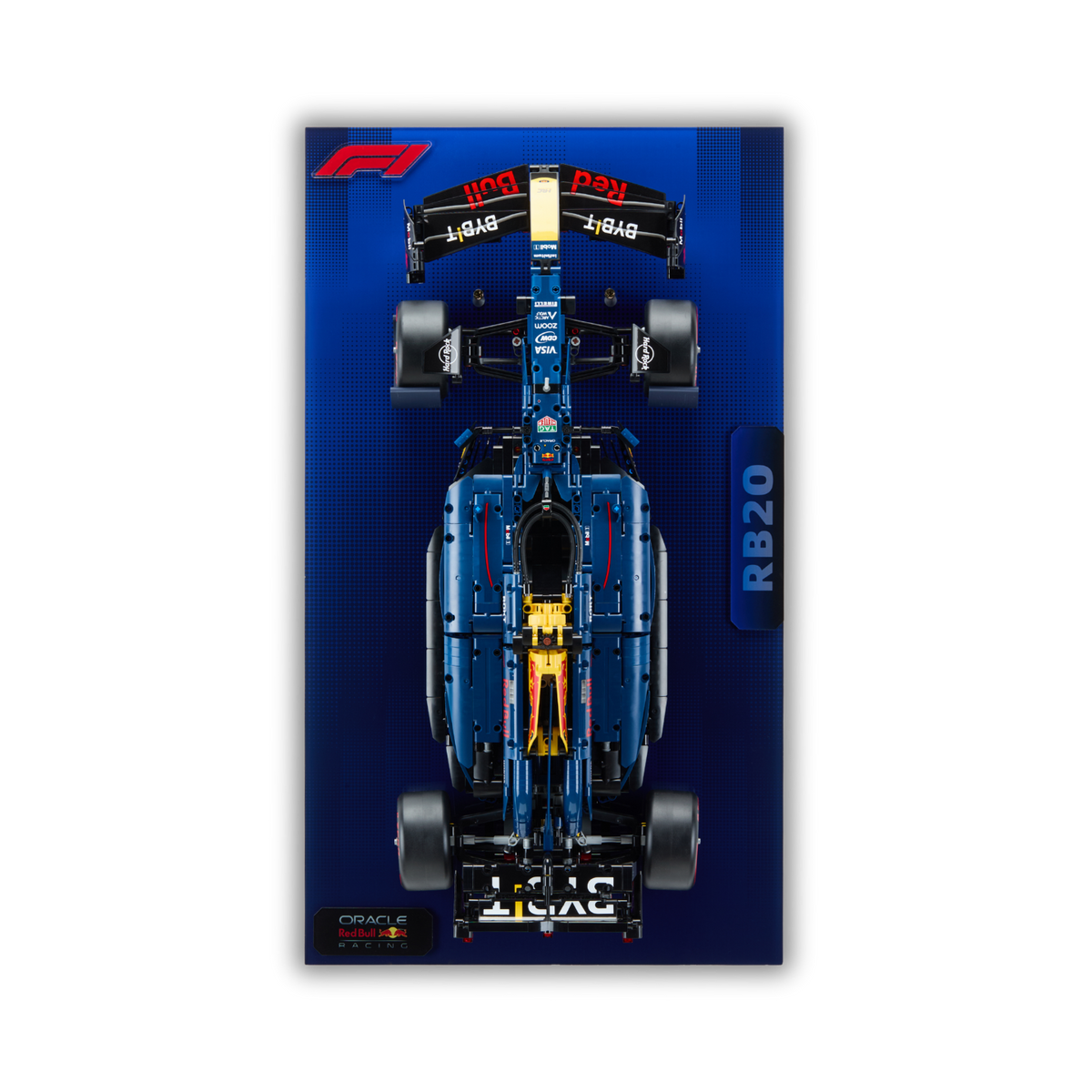Acrylic Slim Wall Mount Display for LEGO Technic  Red Bull Racing RB20 F1 42206 V2