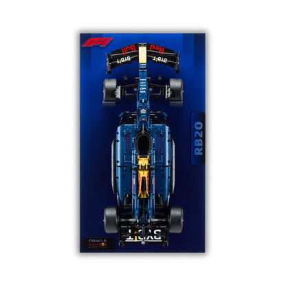 Acrylic Slim Wall Mount Display for LEGO Technic  Red Bull Racing RB20 F1 42206 V2
