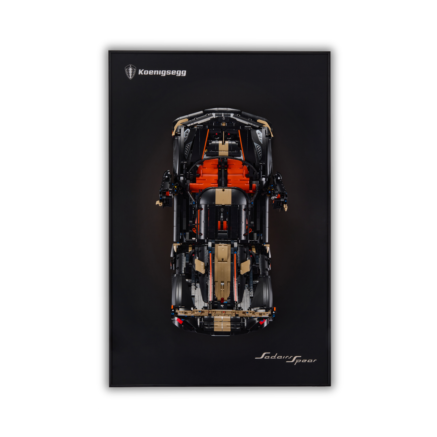Acrylic Top-Speed Wall Mount Display for LEGO Koenigsegg Sadair's Spear Megacar 42232 V2 (Pre-Order: Ships Mid-September, 2-3 Weeks)