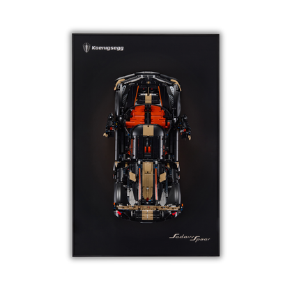 Acrylic Top-Speed Wall Mount Display for LEGO Koenigsegg Sadair's Spear Megacar 42232 V2 (Pre-Order: Ships Mid-September, 2-3 Weeks)