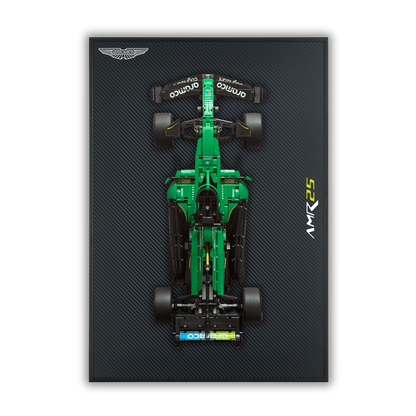 Acrylic Carbon Fiber Black Wall Mount Display Frame for LEGO Aston Martin Aramco AMR25 F1 42240