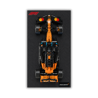 Acrylic Slim Carbon Fiber Black Wall Mount Display for LEGO Technic McLaren MCL39 F1 42228