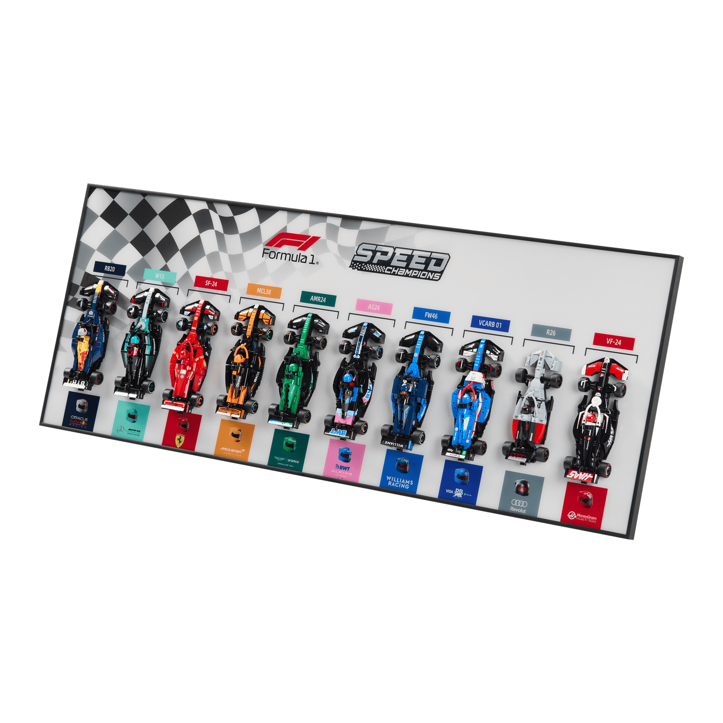 Acrylic Top-Speed Wall Mount Frame/Display for LEGO F1 Speed Champions Race Car