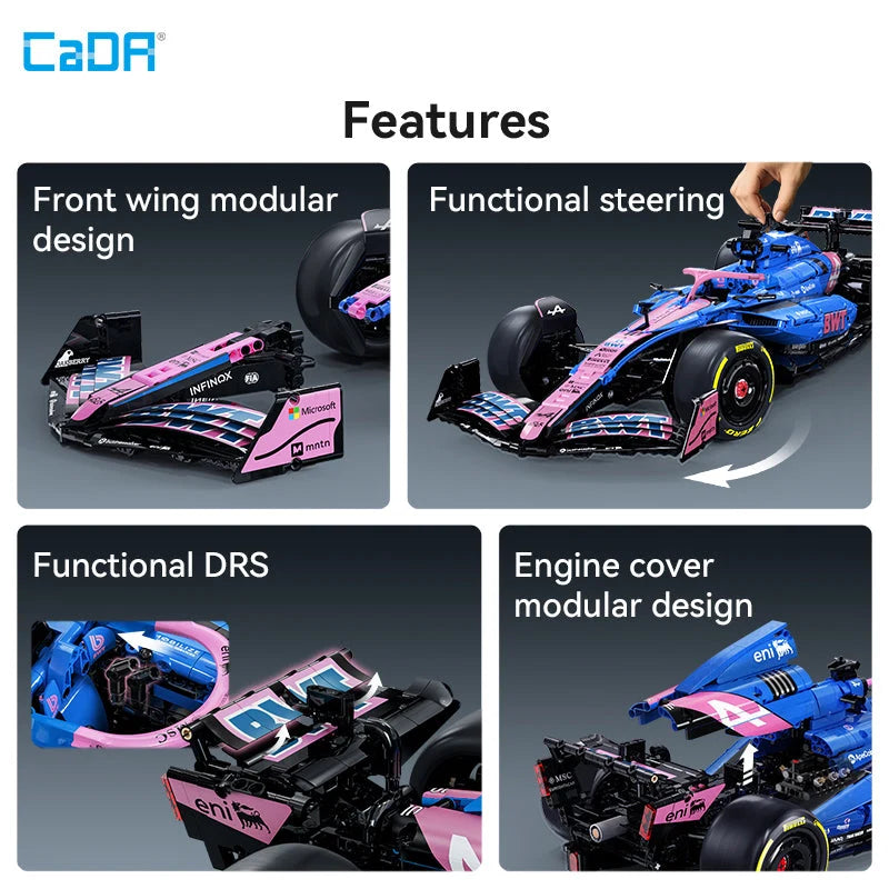 CaDA 1:8 Scale Alpine A525 Formula 1 Car Building Set 2173PCS C64012W