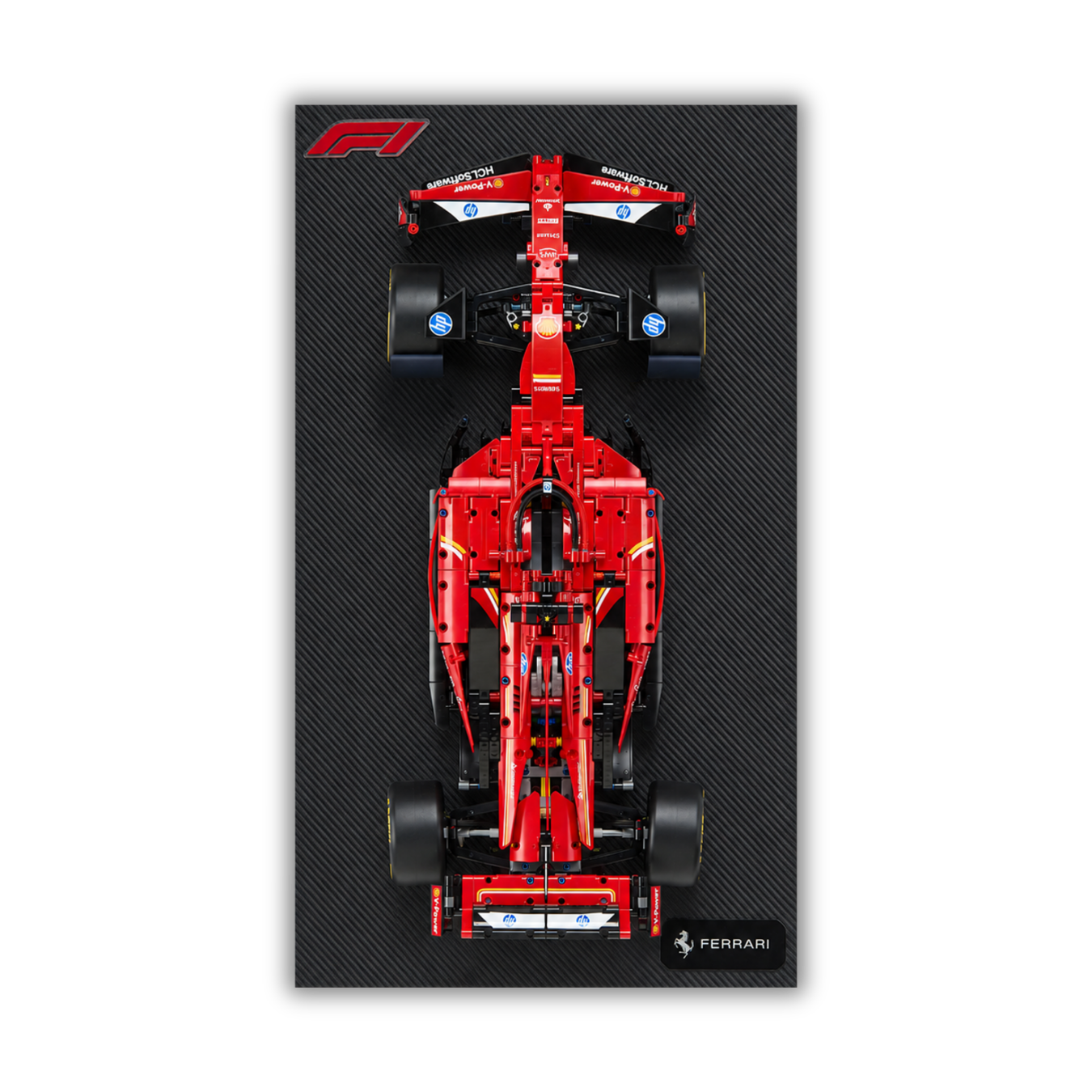 Acrylic Slim Carbon Fiber Black Wall Mount Display for LEGO Technic Ferrari SF-24 F1 Car 42227