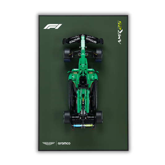 Dark Green Leather Wall Mount Display for LEGO Aston Martin Aramco AMR25 F1 42240