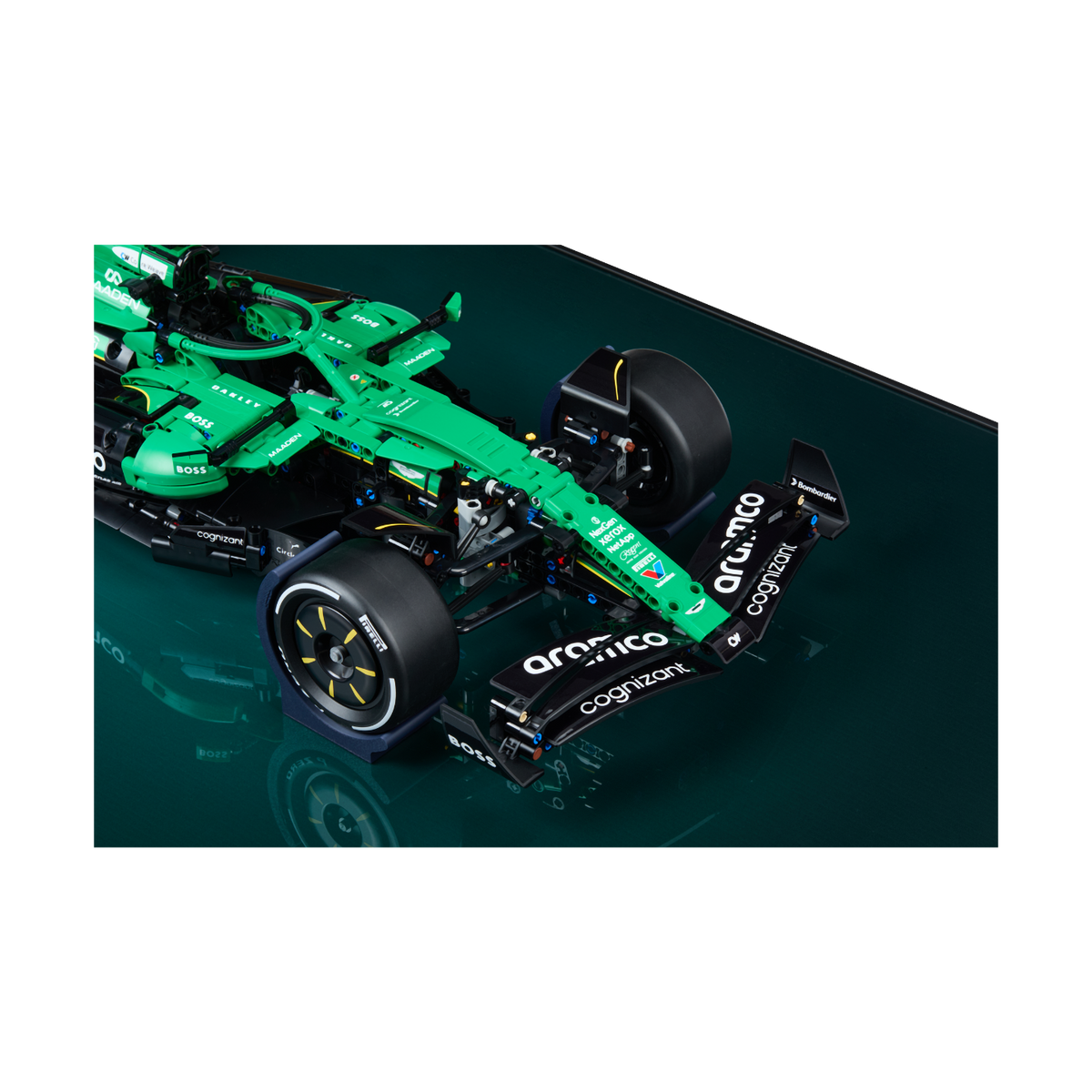 Acrylic Top-Speed Wall Mount Display for LEGO Technic Aston Martin Aramco AMR25 F1 42240 V2