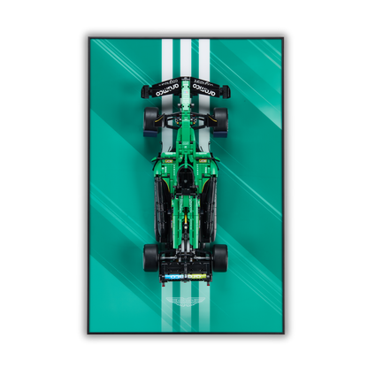 Acrylic Top-Speed Wall Mount Display for LEGO Technic Aston Martin Aramco AMR25 F1 42240 V1