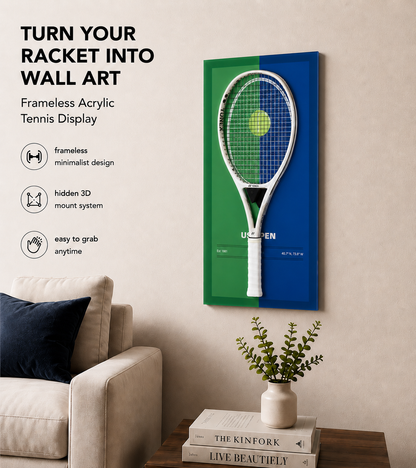 FantasMall Frameless Tennis Racket Display Board/ Wall Mount Tennis Frame