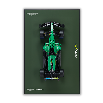 Dark Green Leather Wall Mount Display for LEGO Aston Martin Aramco AMR25 F1 42240