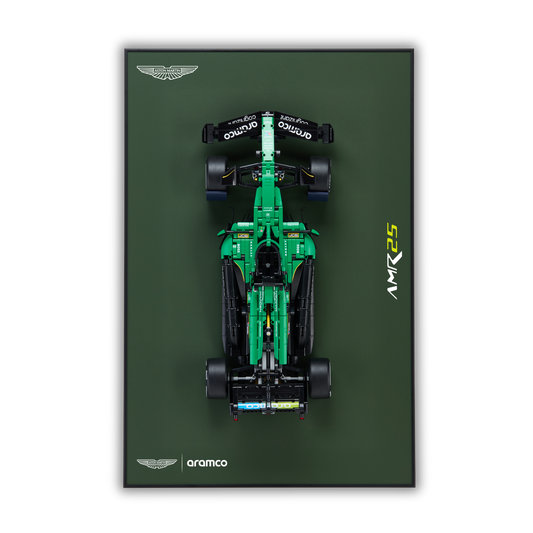 Dark Green Leather Wall Mount Display for LEGO Aston Martin Aramco AMR25 F1 42240
