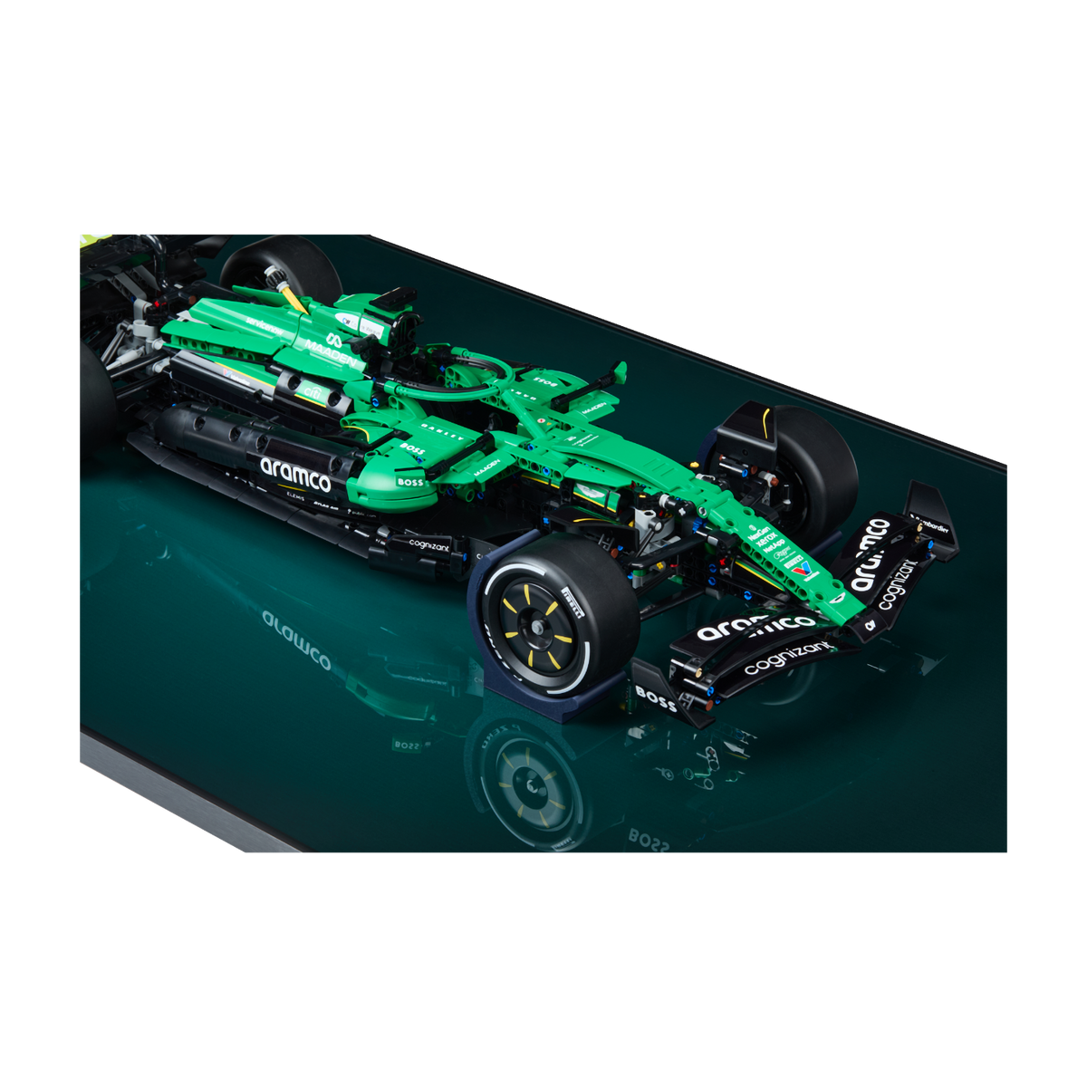 Acrylic Top-Speed Wall Mount Display for LEGO Technic Aston Martin Aramco AMR25 F1 42240 V2