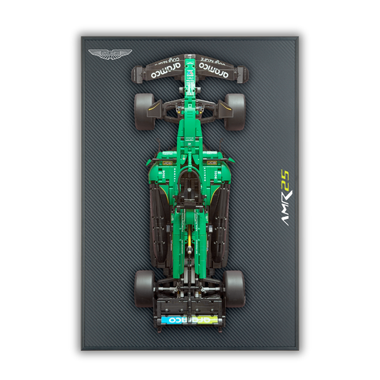 Acrylic Carbon Fiber Black Wall Mount Display Frame for LEGO Aston Martin Aramco AMR25 F1 42240