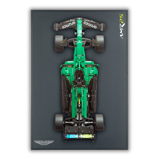 Acrylic Carbon Fiber Black Wall Mount Display Frame for LEGO Aston Martin Aramco AMR25 F1 42240