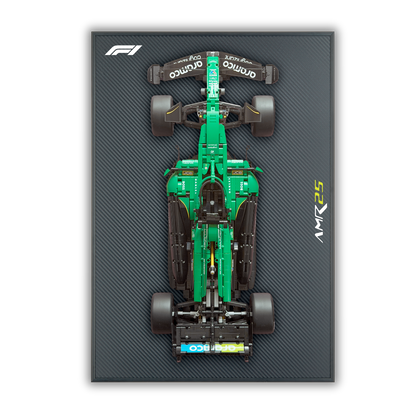 Acrylic Carbon Fiber Black Wall Mount Display Frame for LEGO Aston Martin Aramco AMR25 F1 42240