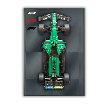 Acrylic Carbon Fiber Black Wall Mount Display Frame for LEGO Aston Martin Aramco AMR25 F1 42240