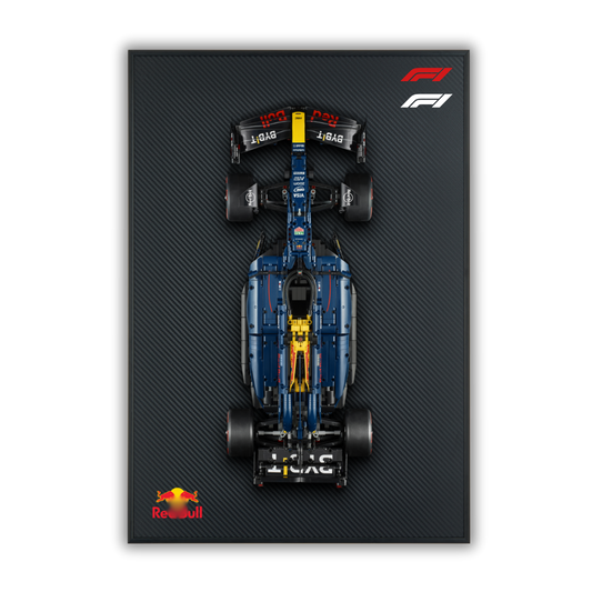 Acrylic Carbon Fiber Black Wall Mount Display Frame for LEGO Red Bull RB20 F1 42206