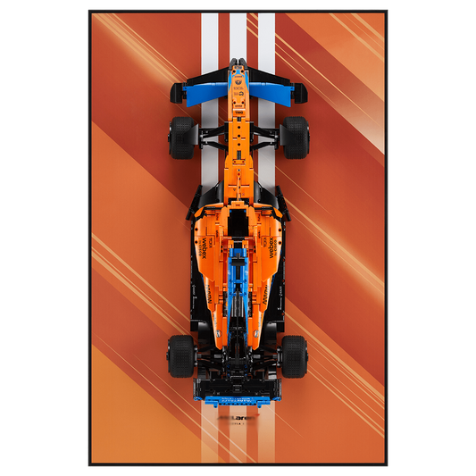 Acrylic Top-Speed Wall Mount Display for LEGO® Technic™ McLaren/Porsche Orange