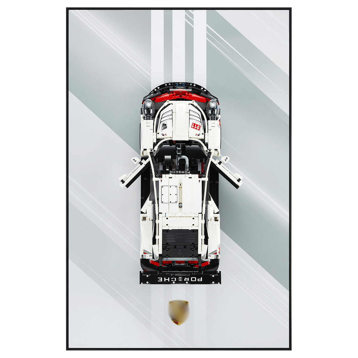 Acrylic Top-Speed Wall Mount Display for LEGO® Technic™ Porsche White