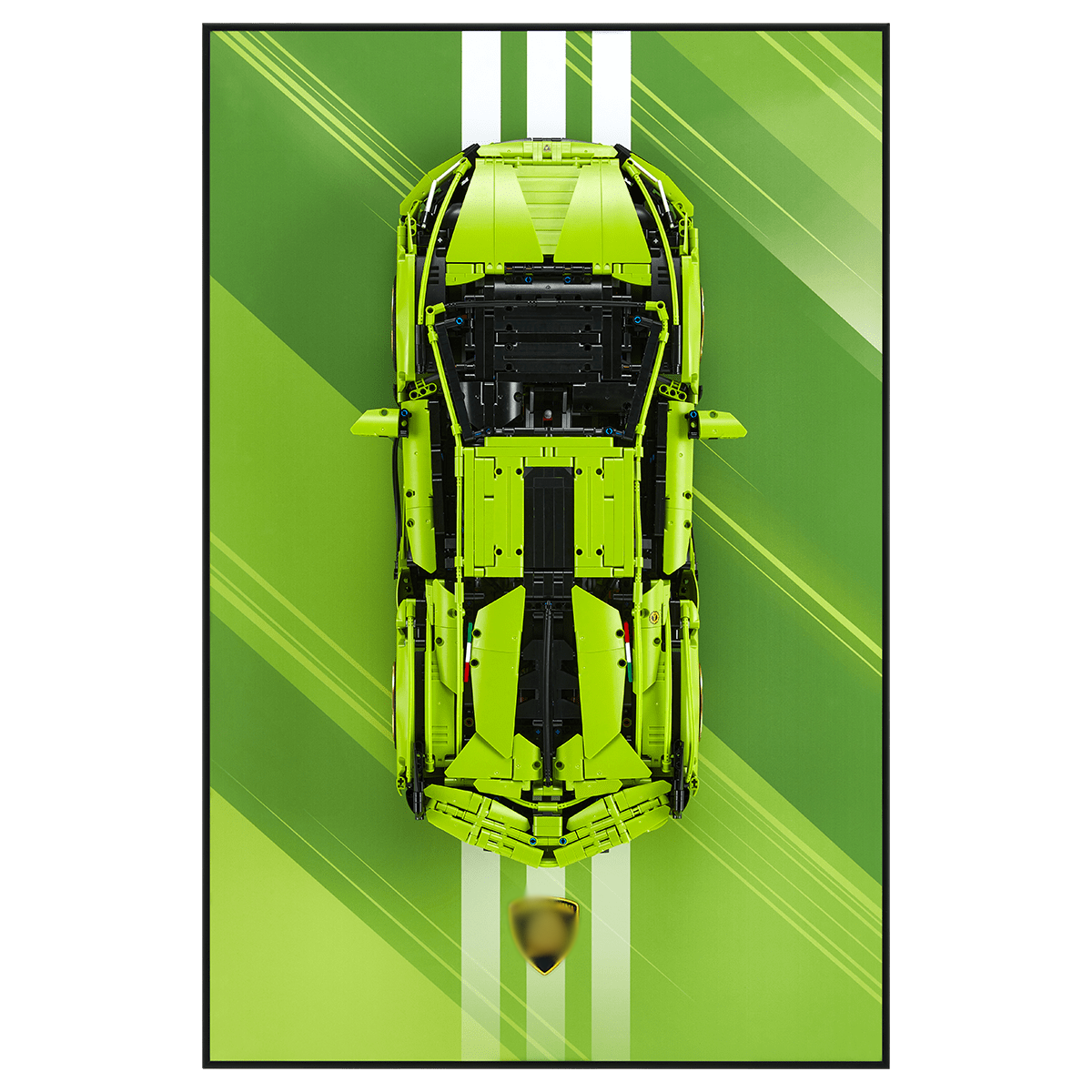Acrylic Top-Speed Wall Mount Display for LEGO® Technic™ Lambo Green