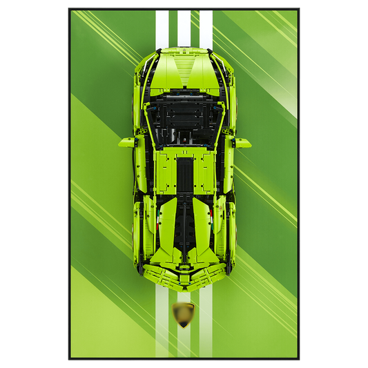 Acrylic Top-Speed Wall Mount Display for LEGO® Technic™ Lambo Green