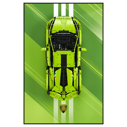 Acrylic Top-Speed Wall Mount Display for LEGO® Technic™ Lambo Green