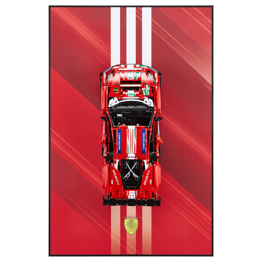 Acrylic Top-Speed Wall Mount Display for LEGO® Technic™ Ferrari Red