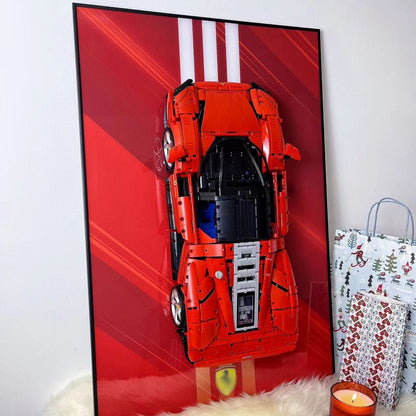 Acrylic Top-Speed Wall Mount Display for LEGO® Technic™ Ferrari Red