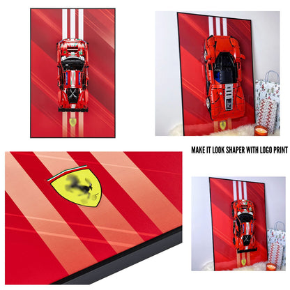 Acrylic Top-Speed Wall Mount Display for LEGO® Technic™ Ferrari Red