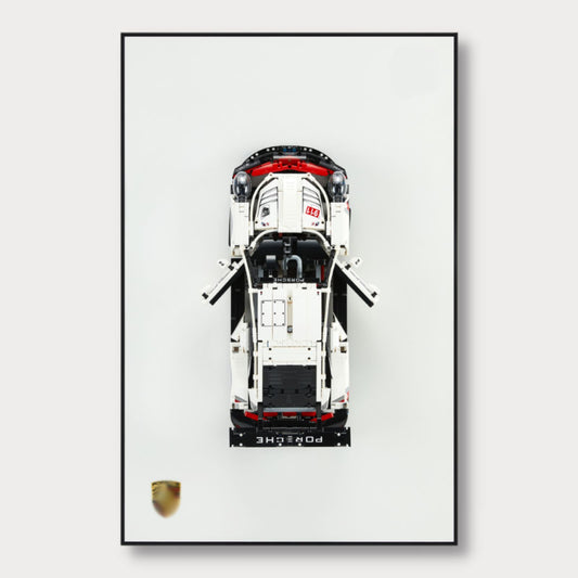 Classic Leather Wall Mount Display for LEGO® Technic™ Porsche White