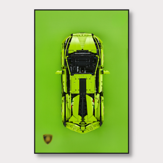 Classic Leather Wall Mount Display for LEGO® Technic™ Lambo Green