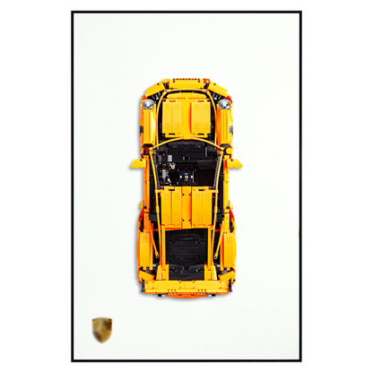 Classic Leather Wall Mount Display for LEGO® Technic™ Porsche White