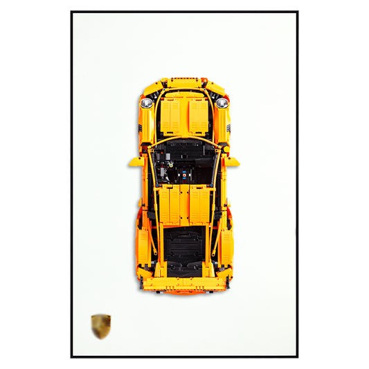 Classic Leather Wall Mount Display for LEGO Porsche Technic 911 GT3 RS 42056