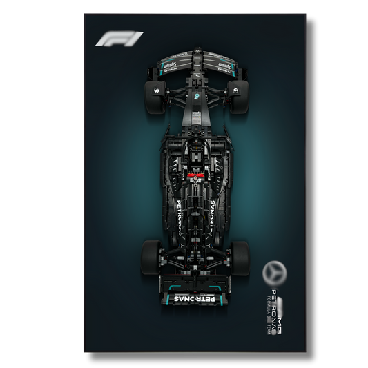 Acrylic Top-Speed Wall Mount Display for LEGO® Technic™ Mercedes-AMG F1 W14 E Performance 42171 V2