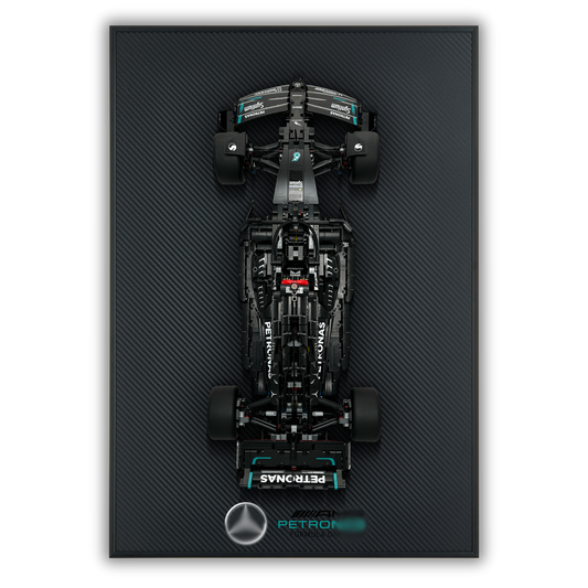 Acrylic Top-Speed Wall Mount Display for LEGO® Technic™ Mercedes-AMG F1 W14 E Performance 42171 - Carbon Fiber Black