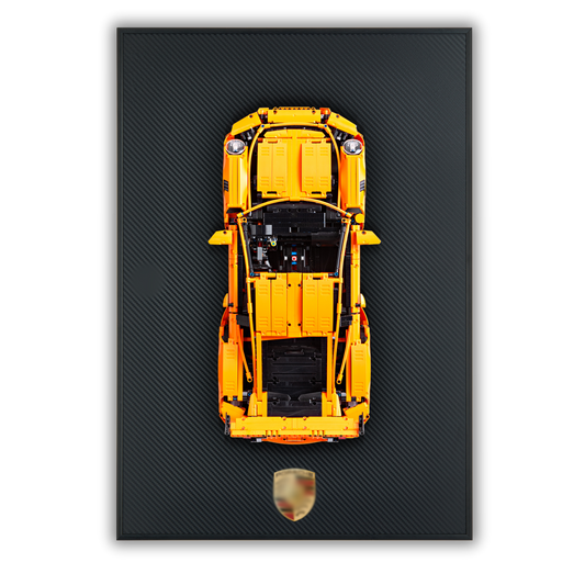 Acrylic Carbon Fiber Black Wall Mount Display Frame for LEGO Porsche 911 GT3 42056