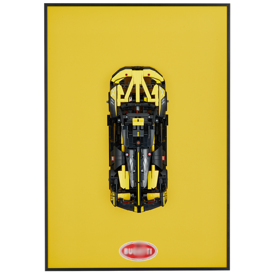 Classic Leather Wall Mount Display for Compact LEGO® Technic™ Bolide Yellow