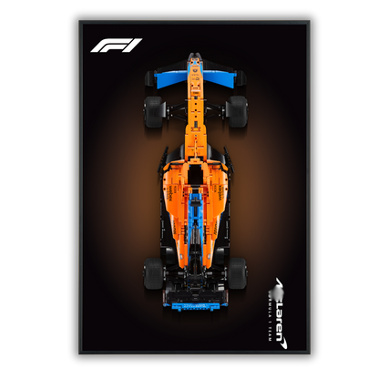 Acrylic Top-Speed Wall Mount Display for LEGO® Technic™ McLaren Orange 42141 V3