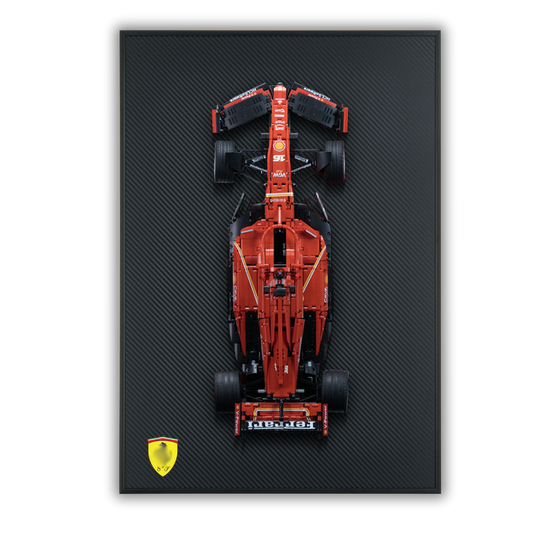 Acrylic Top-Speed Carbon Fiber Edition Wall Mount Display for LEGO® Technic™ Limited Carbon Fiber Black