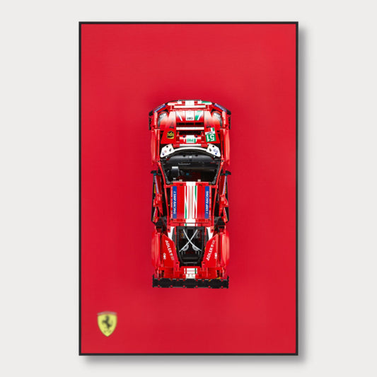 Classic Leather Wall Mount Display for LEGO® Technic™ Ferrari Red